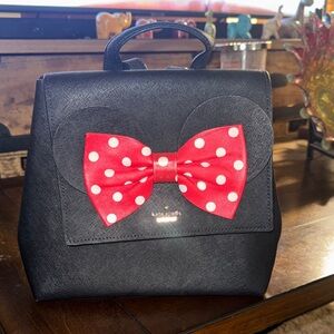 Kate Spade Black Backpack with Red Bow
